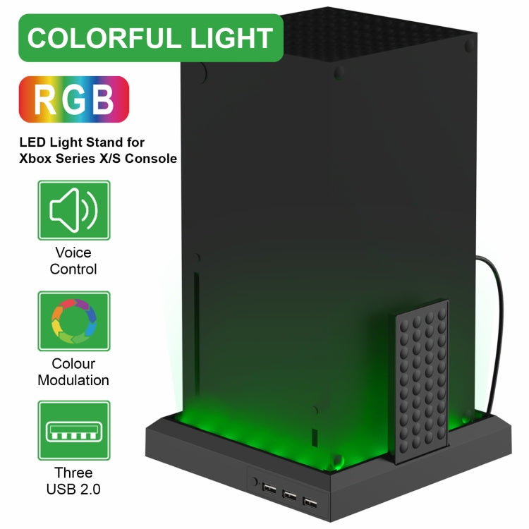適用於 XBOX SERIES X/S 手柄主機散熱風扇RGB七彩色發光底座