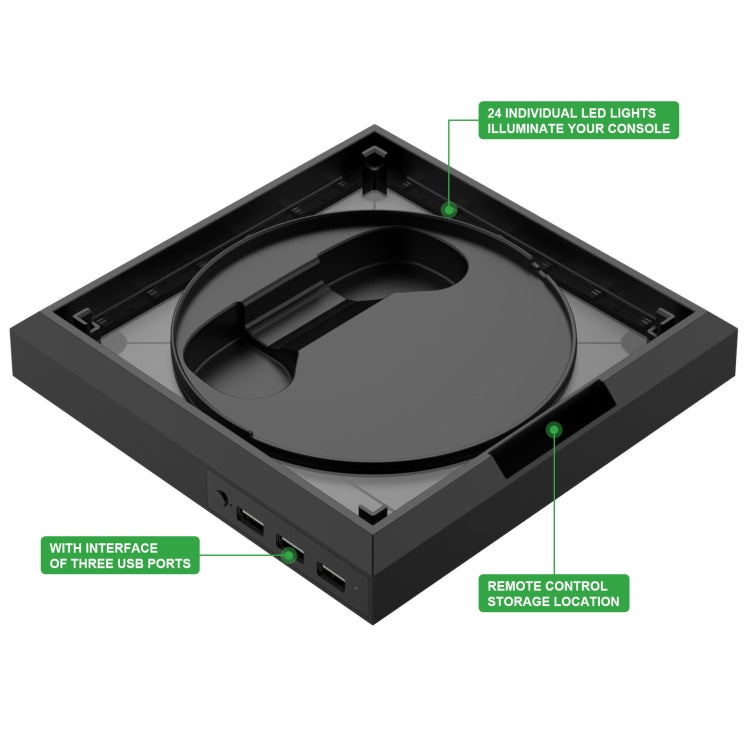 適用於 XBOX SERIES X/S 手柄主機散熱風扇RGB七彩色發光底座