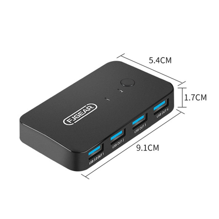 FJGEAR  FJ-U302 三進二出 USB共享切換擴展器帶桌面控制器配線