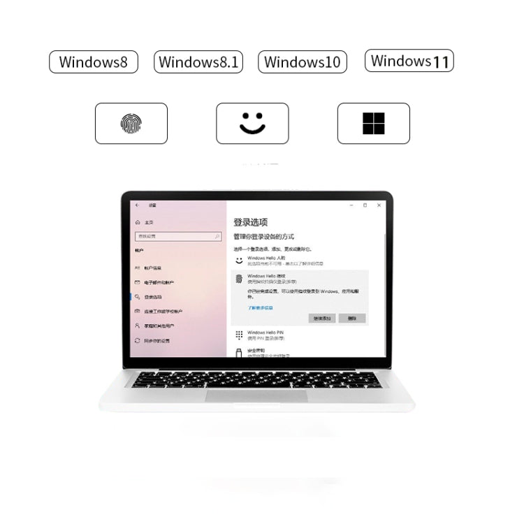 TRU9   Type-C 接口電腦指紋登錄器適用於 Windows 7 /10 /11 Hello Dongle