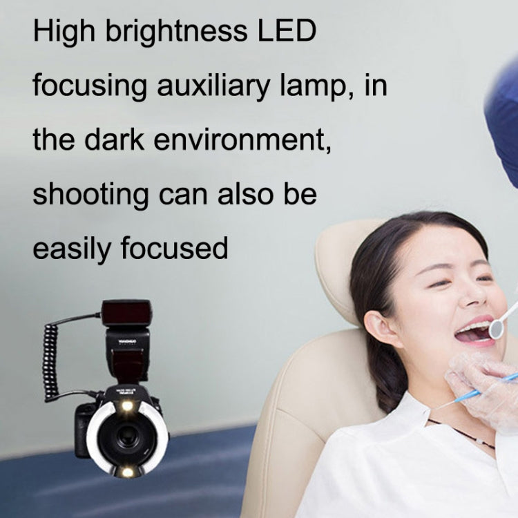 適用佳能TTL口腔昆蟲牙齒環閃燈 永諾YN14EX II 環形微距閃光燈