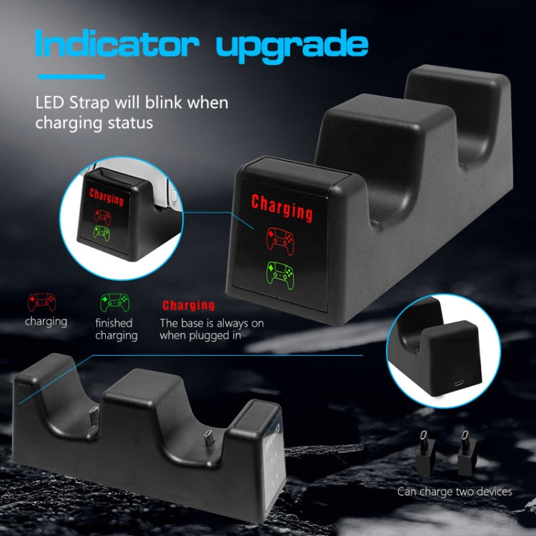 適用於PS5 SYP-1018 遊戲手柄充電支架雙座充 帶LED指示燈