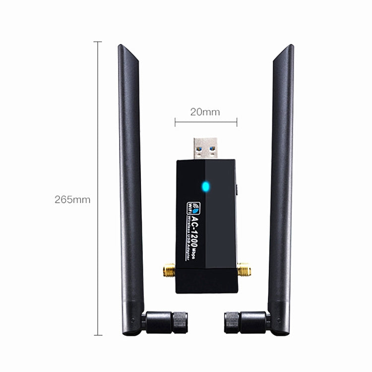 1200m無線網卡802.11AC USB3.0雙頻2.4G/5.8GWiFi接收器