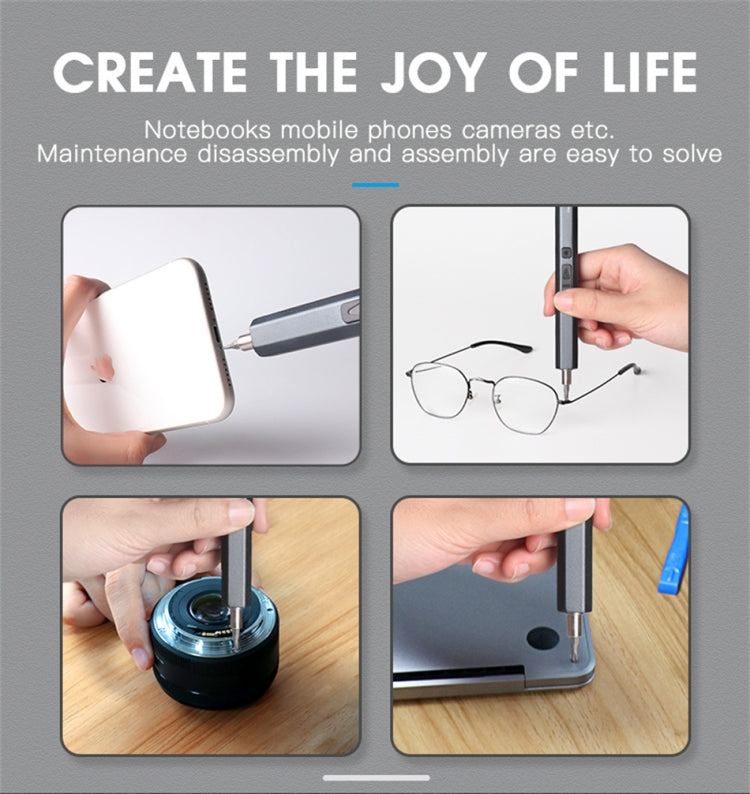 11合一 可充電帶3LED照明迷你電動螺絲刀套裝