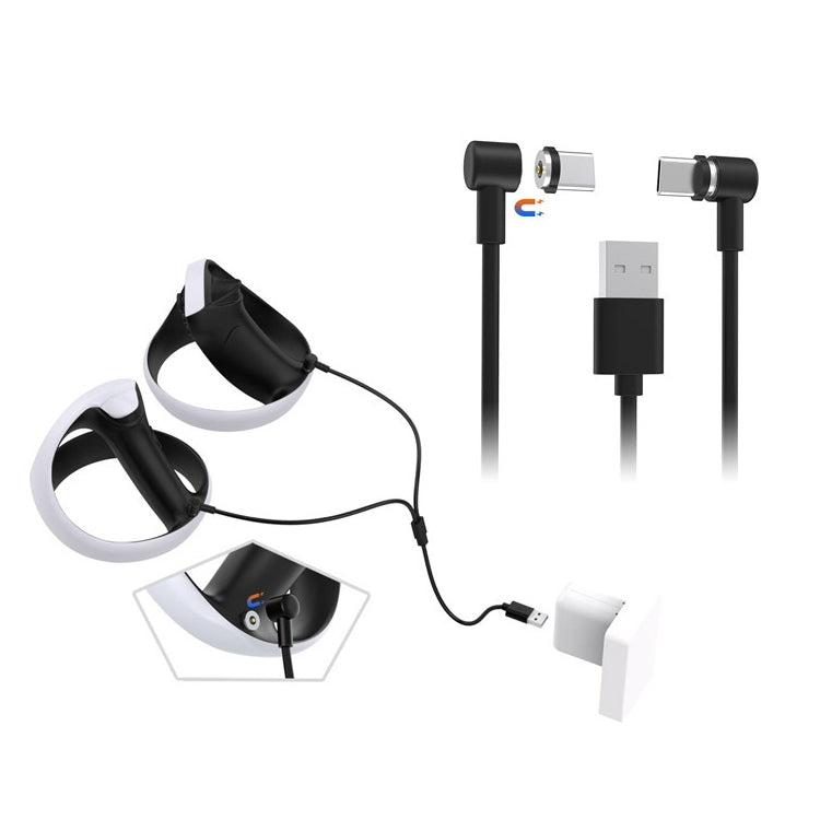 適用於PS5 VR2/Switch/PS5手柄DOBE 一出二磁吸充電線type-c充電線