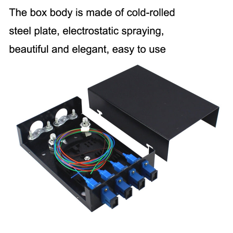 4口桌面式光纖終端盒方口掛壁含SC尾纖法蘭