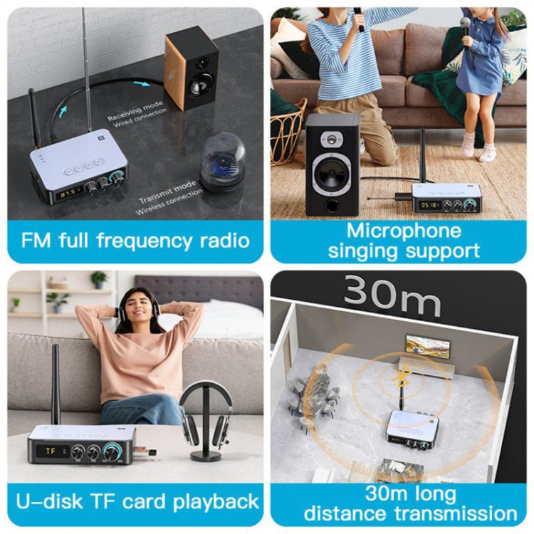 M9 Pro 5.1藍牙接收器發射器FM收音機4合1NFC音頻適配器