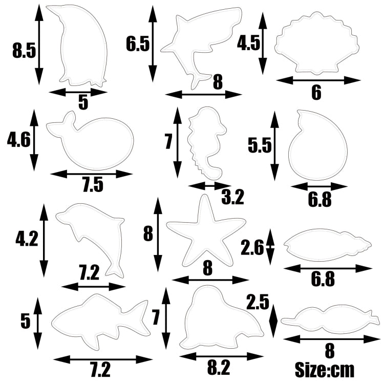 12個/套賣 不銹鋼餅乾模具 海洋生物組合套裝 烘焙DIY工具