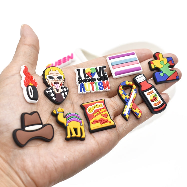 100pcs PVC滴塑鞋花 卡通洞洞鞋鞋扣，款式隨機發貨