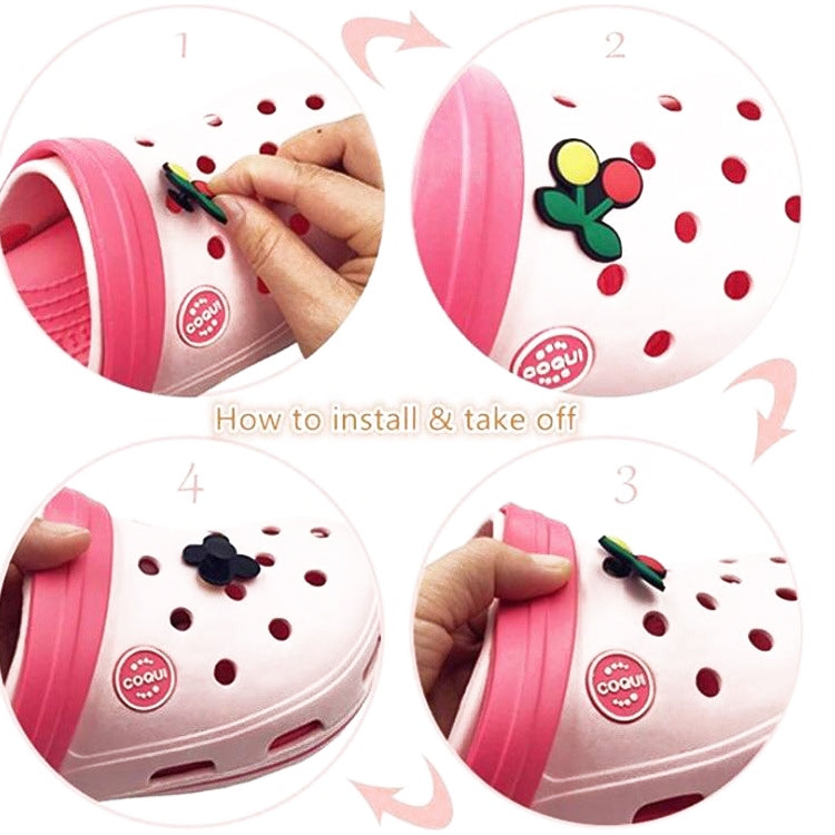 100pcs PVC滴塑鞋花 卡通洞洞鞋鞋扣，款式隨機發貨