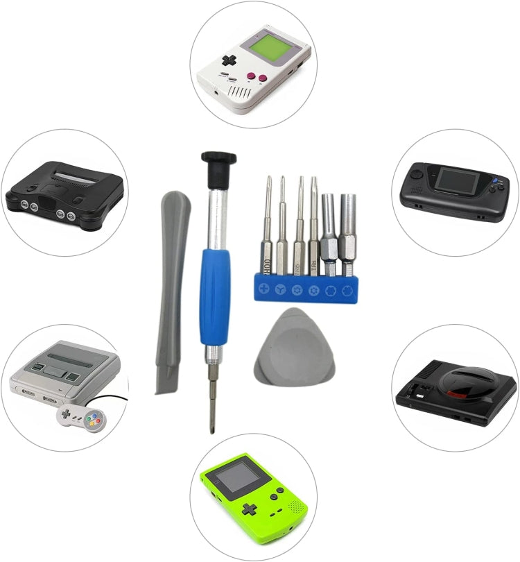 適用於任天堂Switch PSP/GBA/DS/3DS螺絲刀套裝拆機工具10件套