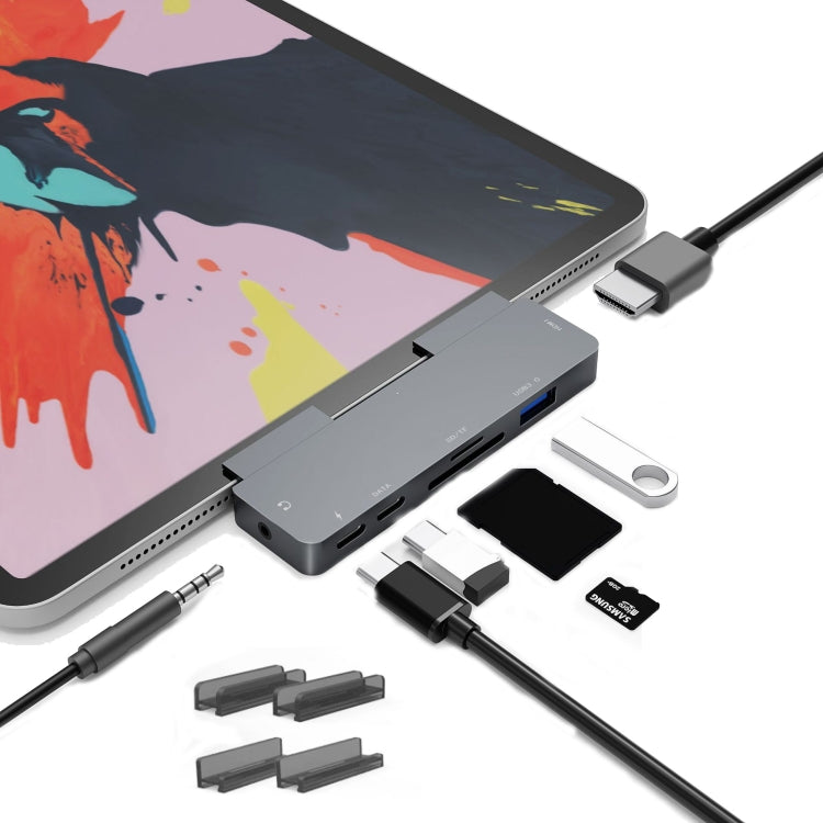 適用於iPad Pro 七合一多功能USB-C/Type-C轉HDMI 擴展塢集線器