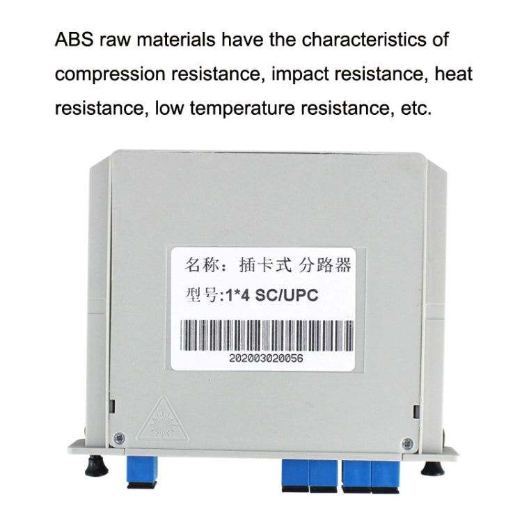 1分4插片式PLC光分路器SC口電信級光纖分光器
