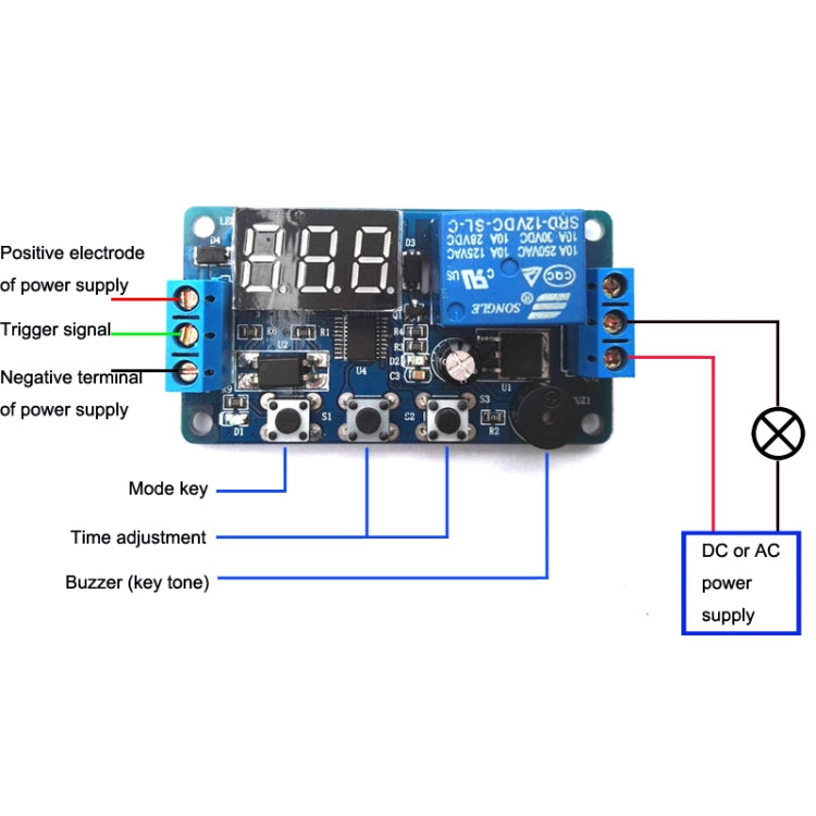 DK-C-01 防反接電路延時繼電器模塊 DC12V定時延時控制器模塊