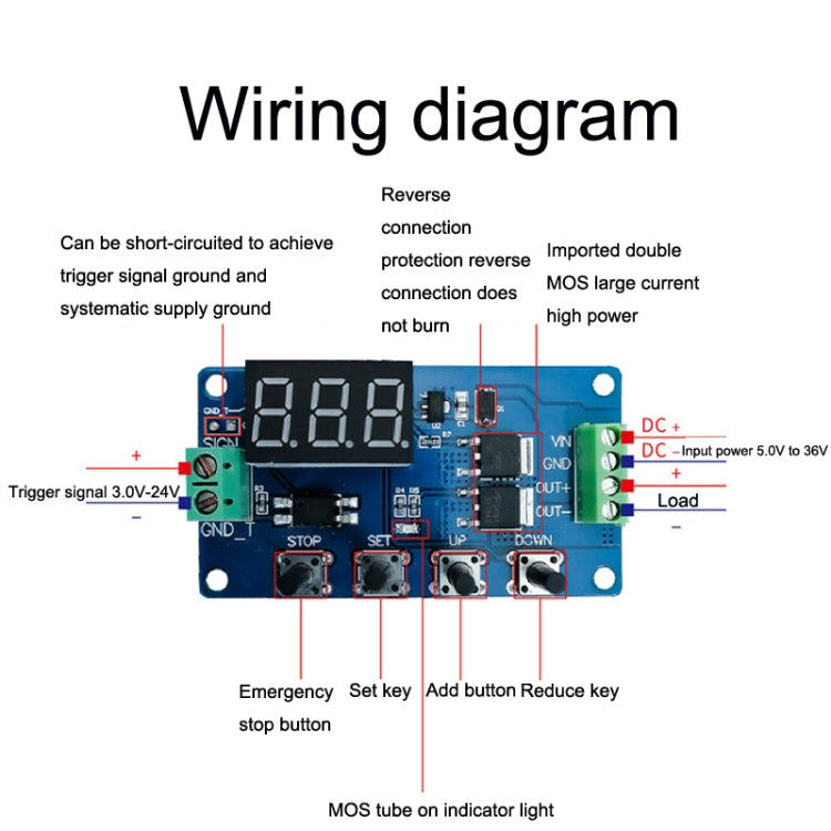 Deek-Robot DDC-432 延時繼電器開關DC5V-30V 雙MOS管數顯時間繼電器控制器