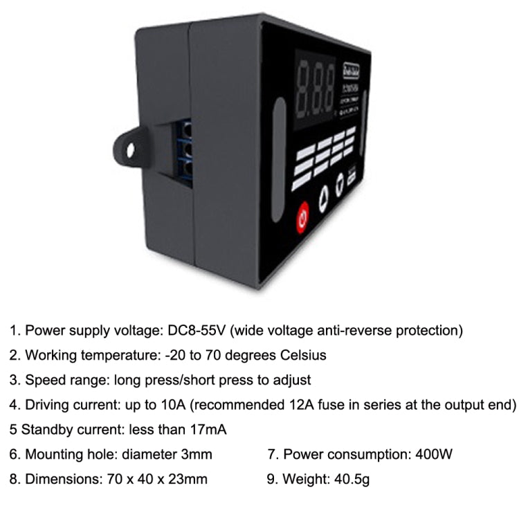 Deek-Robot DMC-331 PWM直流電機馬達調速控制器寬電壓DC8-55V調速器