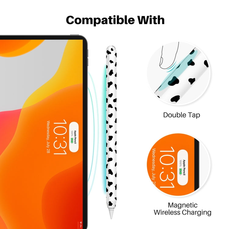 適用於Apple Pencil 2 AhaStyle PT65CW硅膠筆套 奶牛花紋手寫電容筆保護套