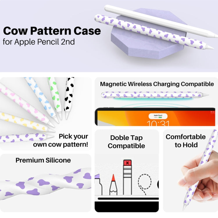 適用於Apple Pencil 2 AhaStyle PT65CW硅膠筆套 奶牛花紋手寫電容筆保護套