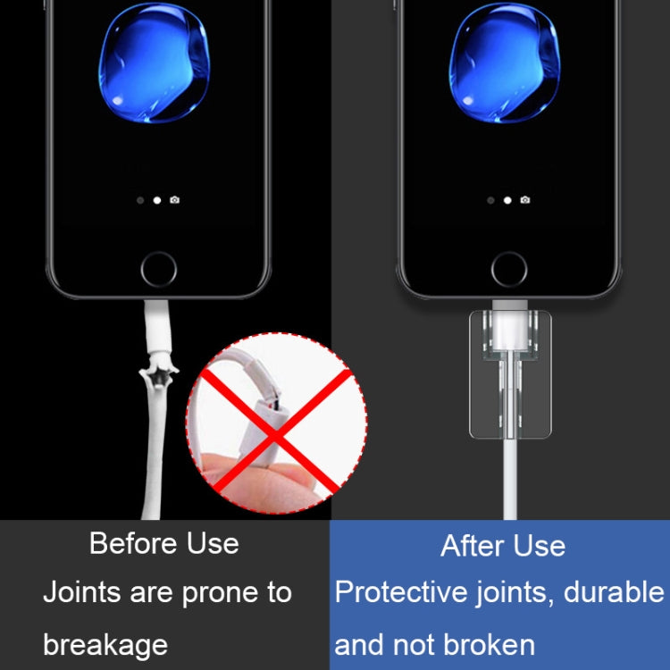 10個一賣 方形透明數據線保護套 耐用防斷裂繞線器