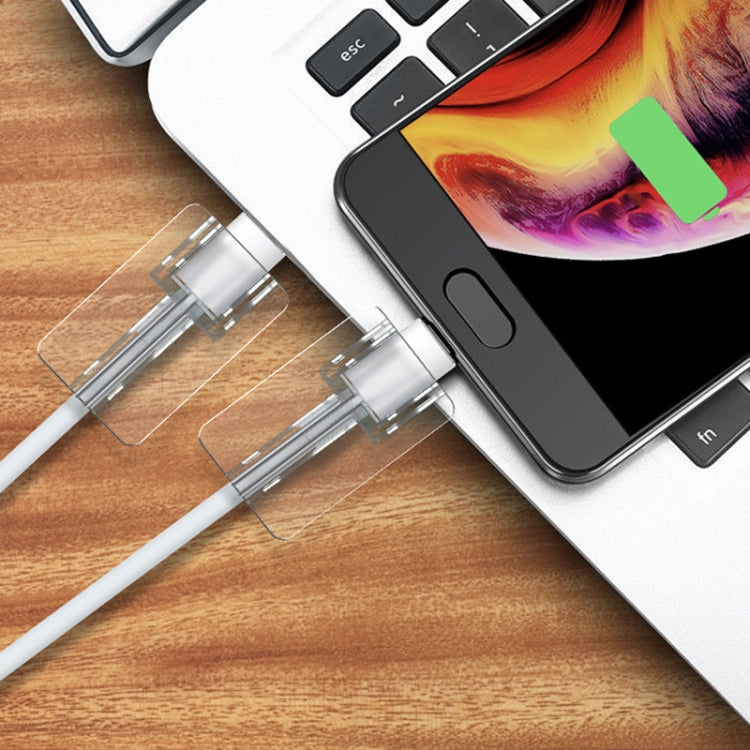 10個一賣 方形透明數據線保護套 耐用防斷裂繞線器