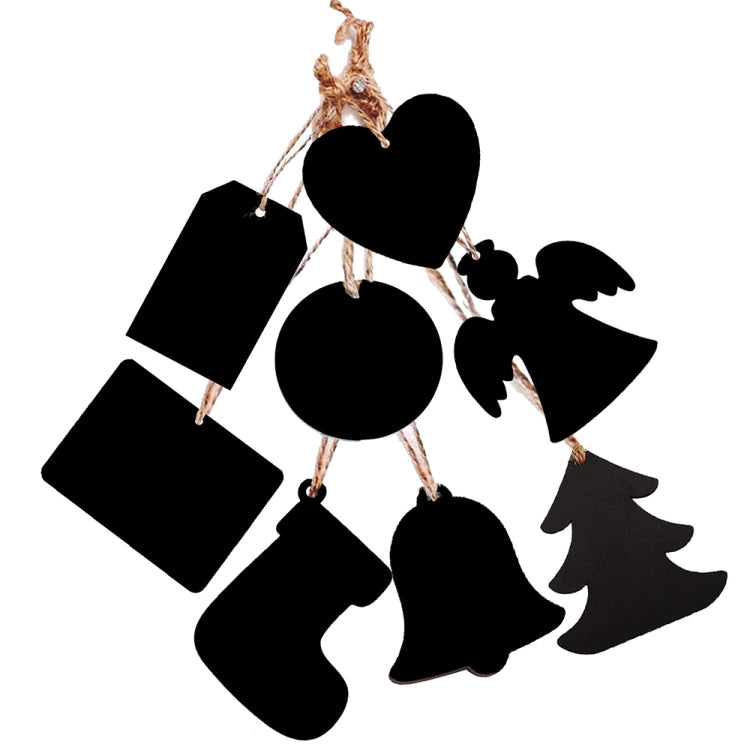 10個/套 迷你掛式木質留言板 家居節日裝飾掛繩黑板