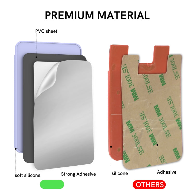 AhaStyle PT169 手機硅膠背貼卡套 公交卡銀行卡便捷收納包, PT169 (Pink), PT169 (Black), PT169 (Green), PT169 (Purple)