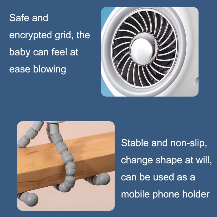 嬰兒車風扇家用靜音戶外降溫便攜兔子八爪魚扇