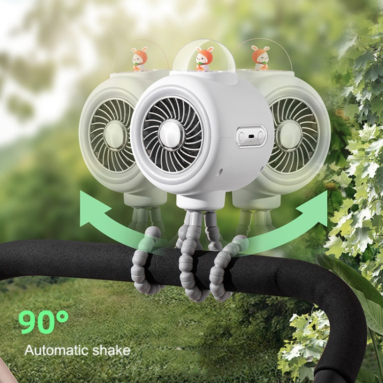 嬰兒車風扇家用靜音戶外降溫便攜兔子八爪魚扇