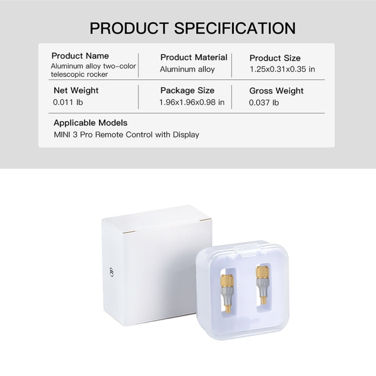 適用於 DJI Mini 3 Pro RCSTQ 鋁合金雙色伸縮搖桿帶屏遙控器拇指操縱桿