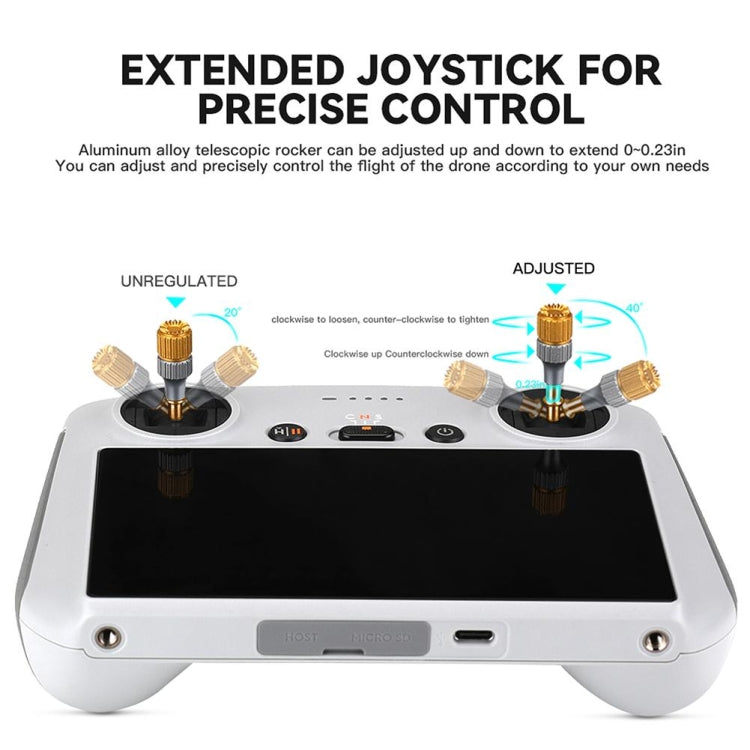 適用於 DJI Mini 3 Pro RCSTQ 鋁合金雙色伸縮搖桿帶屏遙控器拇指操縱桿