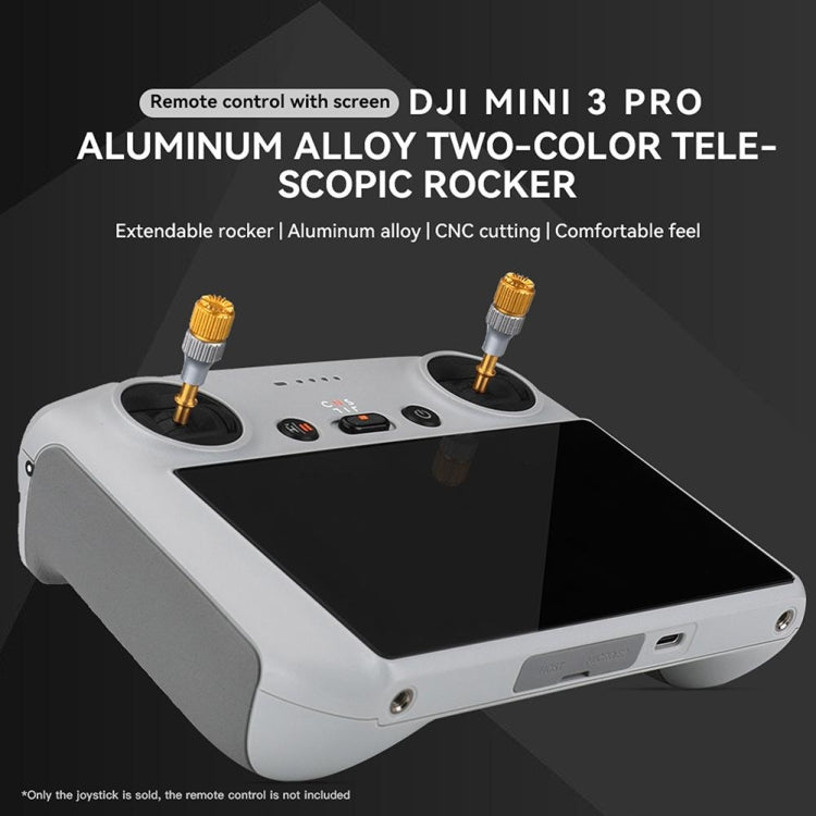 適用於 DJI Mini 3 Pro RCSTQ 鋁合金雙色伸縮搖桿帶屏遙控器拇指操縱桿