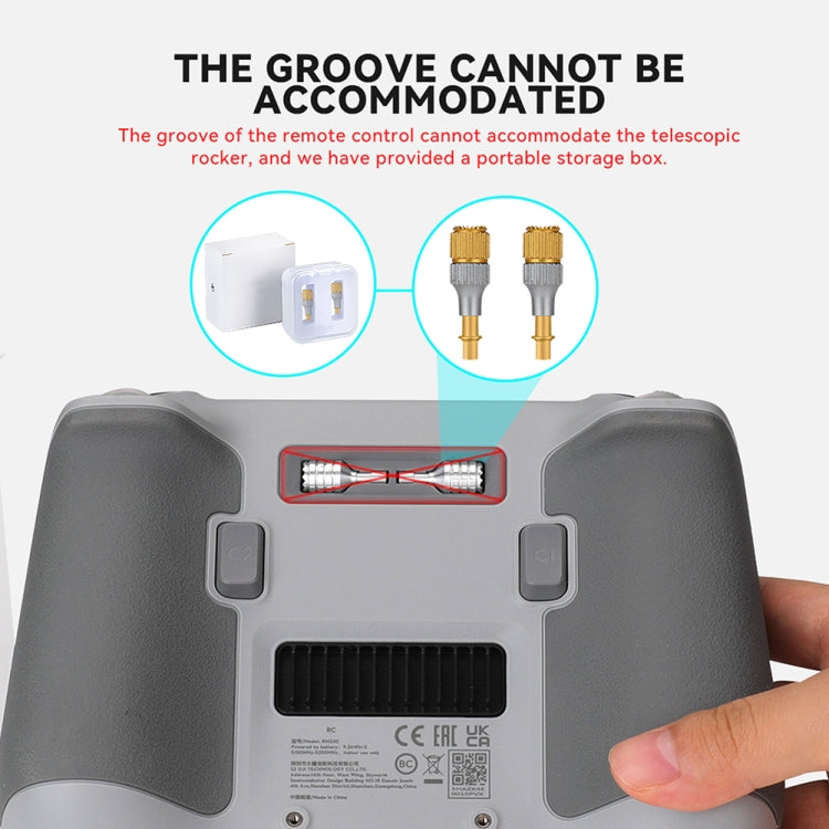 適用於 DJI Mini 3 Pro RCSTQ 鋁合金雙色伸縮搖桿帶屏遙控器拇指操縱桿