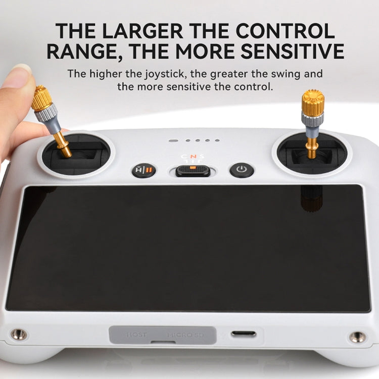 適用於 DJI Mini 3 Pro RCSTQ 鋁合金雙色伸縮搖桿帶屏遙控器拇指操縱桿