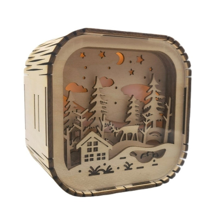 BT813X 實木氛圍燈無線藍牙音箱 家居小夜燈木雕圖案音響, BT813X (Wood Color)