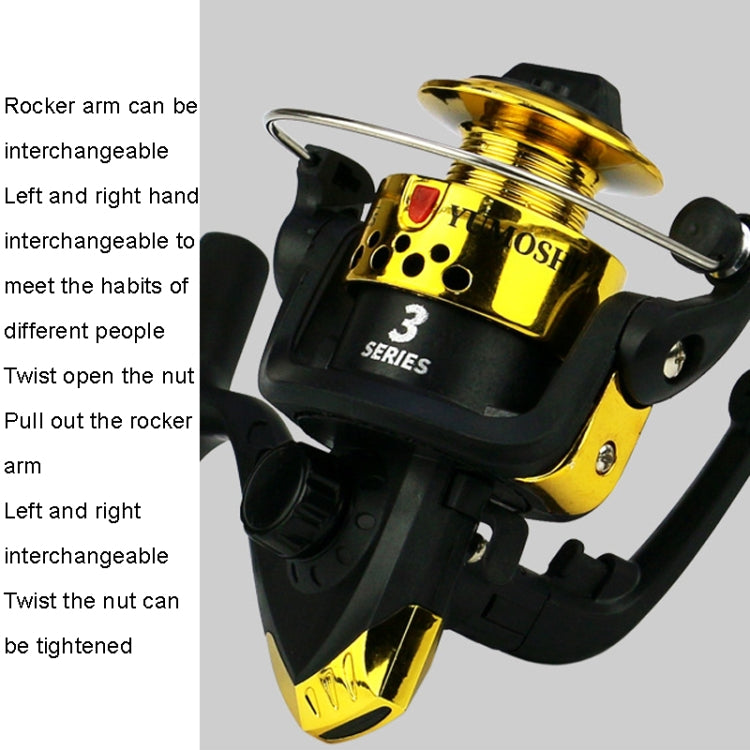 YUMOSHI JL200 不帶線電鍍頭漁輪 金屬機芯紡車魚線輪