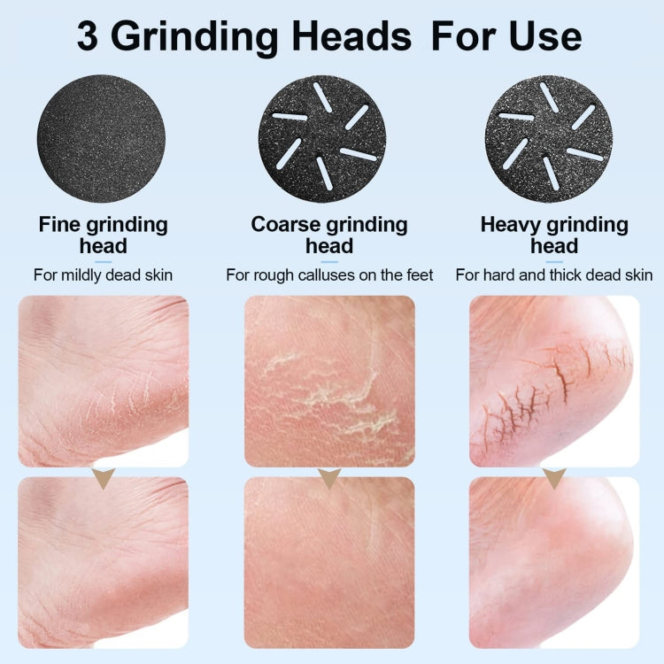 JD-510 電動吸塵磨腳器液晶數顯家用去死皮老繭修足機, White, 10 In 1 Kit White, Black, 10 In 1 Kit  Black