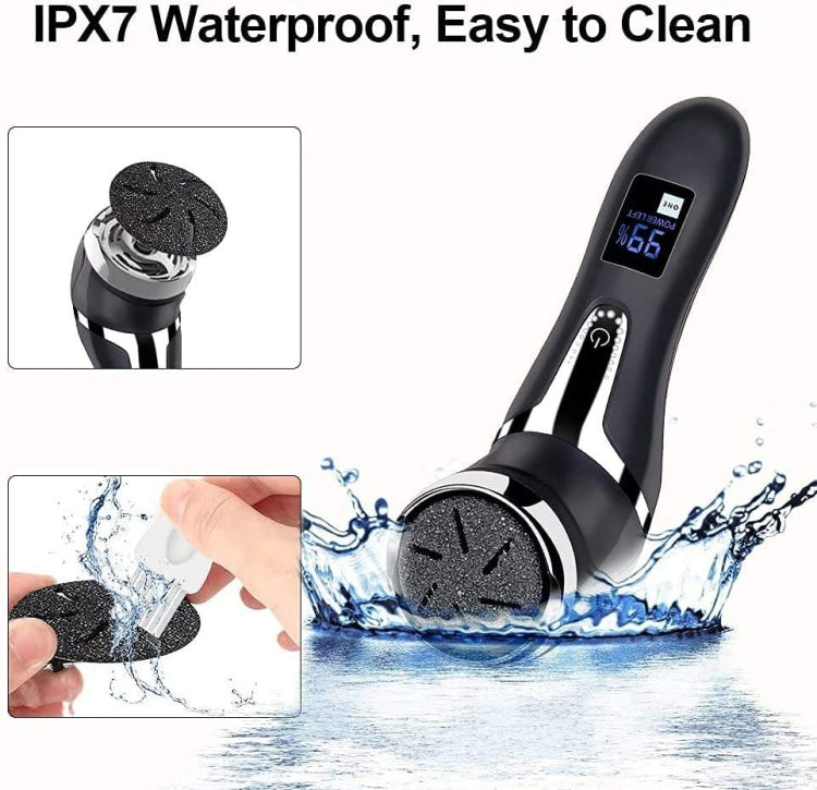 JD-510 電動吸塵磨腳器液晶數顯家用去死皮老繭修足機, White, 10 In 1 Kit White, Black, 10 In 1 Kit  Black