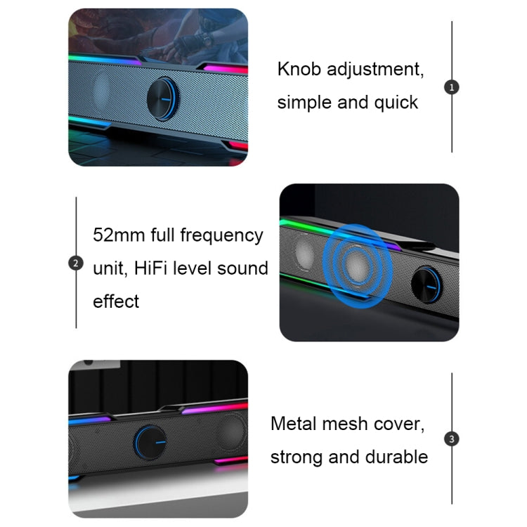 惠普 DHE6002S RGB燈HiFi音效電腦音響 桌面長條音箱