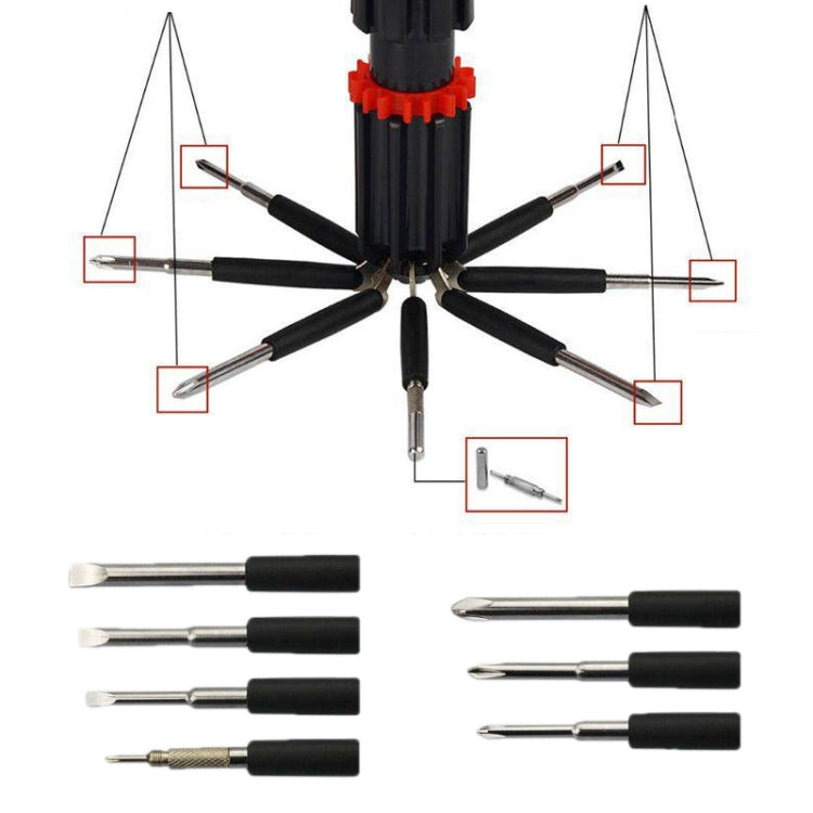 多功能汽車安全錘 帶螺絲刀手電筒, 8 in 1 with Safety Hammer