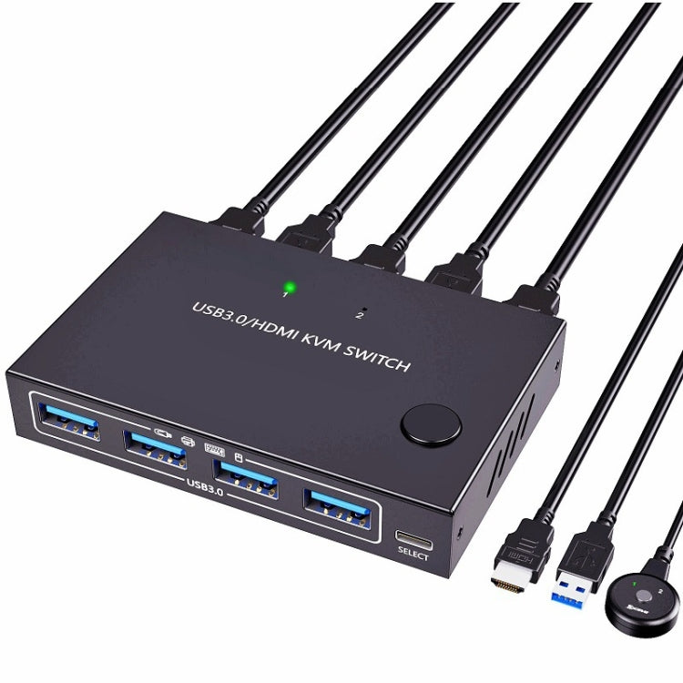 KC-KVM201A 2進1出 4K 60HZ HDMI KVM 切換器USB3.0共享器