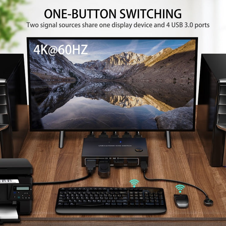 KC-KVM201A 2進1出 4K 60HZ HDMI KVM 切換器USB3.0共享器