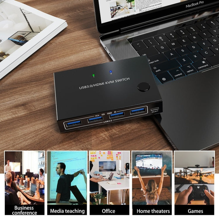 KC-KVM201A 2進1出 4K 60HZ HDMI KVM 切換器USB3.0共享器