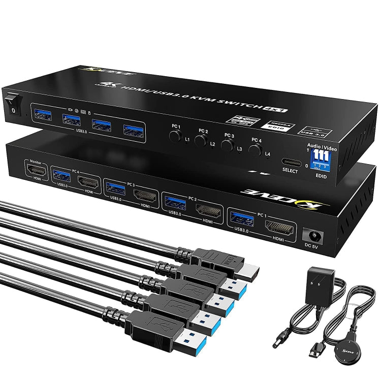 KVM401A 4口 USB 3.0共享器HDMI KVM 切換器集線器HUB共享轉換器