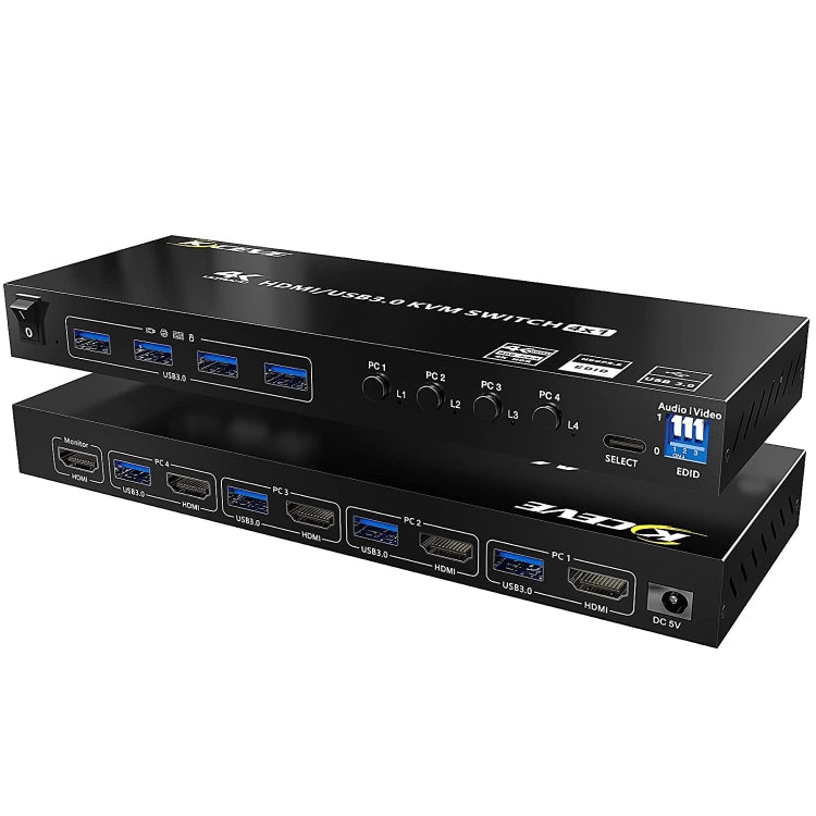 KVM401A 4口 USB 3.0共享器HDMI KVM 切換器集線器HUB共享轉換器