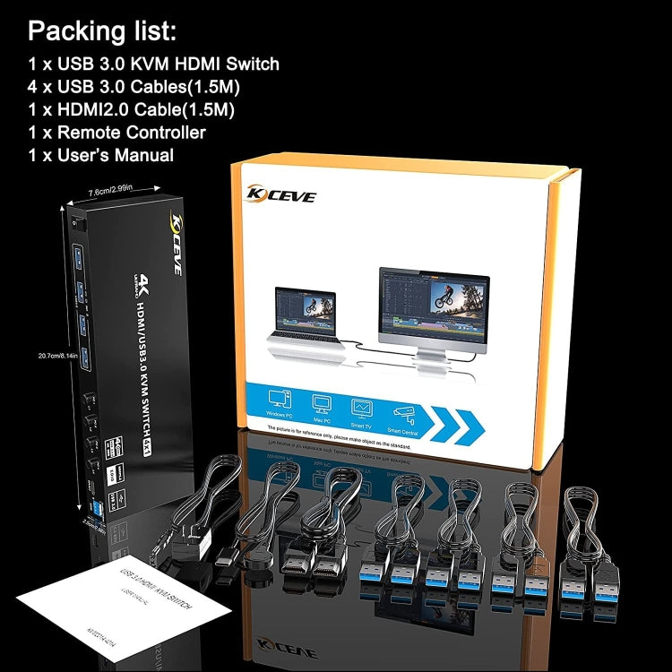 KVM401A 4口 USB 3.0共享器HDMI KVM 切換器集線器HUB共享轉換器