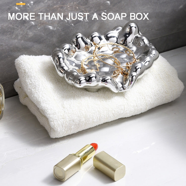 電鍍肥皂盒香衛生間免打孔瀝水肥皂托, Golden, Silver