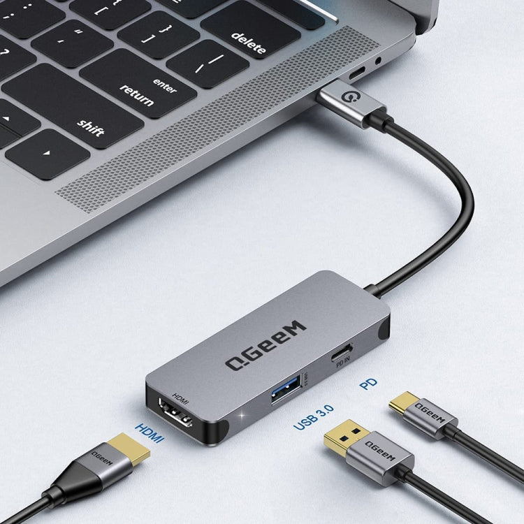QGeeM UH03-1 USB3.0 多功能擴展塢 Type-C PD100W集線器