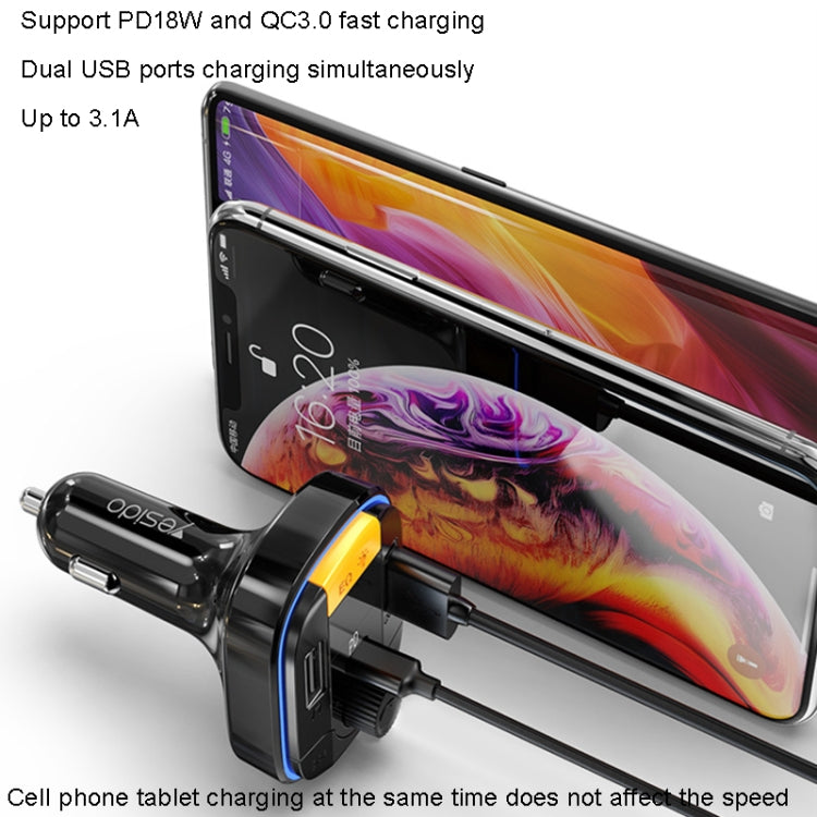 易豆 Y45 車載PD充電器 點煙器QC車充 USB藍牙數顯FM調頻
