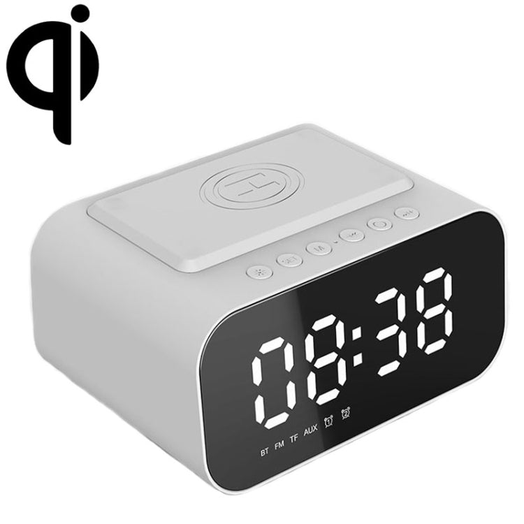 BT510 15W LED時鐘無線充藍牙音箱 多功能智能鏡面鬧鐘音響