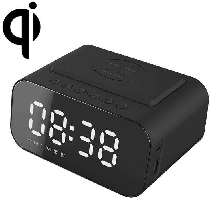 BT510 15W LED時鐘無線充藍牙音箱 多功能智能鏡面鬧鐘音響
